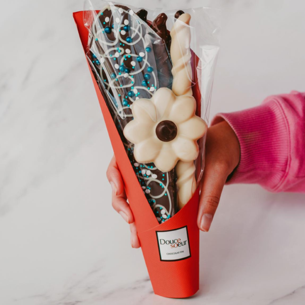 Bouquet de fleurs en chocolat